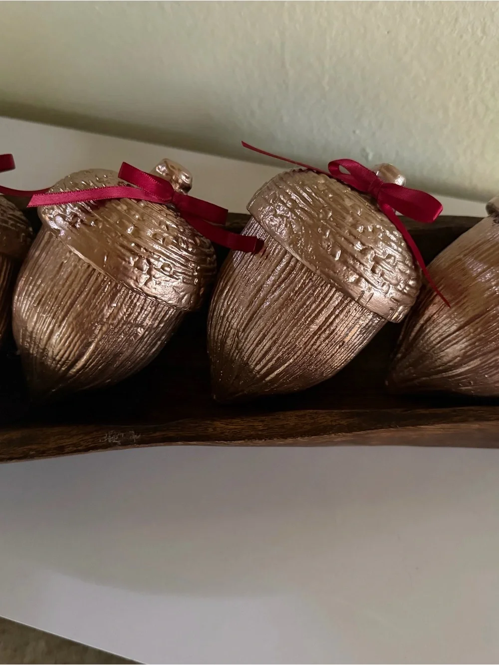 Set 4 Decorative Metallic Acorn Accent .Bronze Finish. 5.4 inches